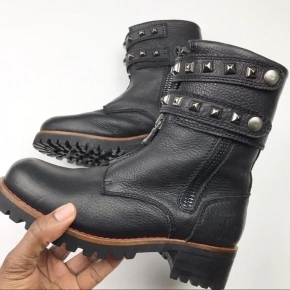 Like new KLR | Studded Leather Black Boots - Picture 6 of 8